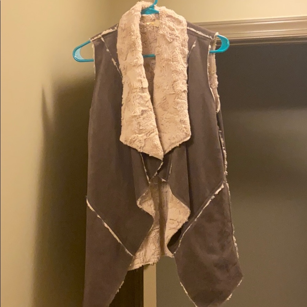 Brown furry vest